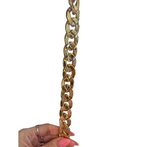 Chunky Gold Acrylic Crossbody Chain! 48" Long*Wallet on Chain or Crossbody - Picture 3 of 3
